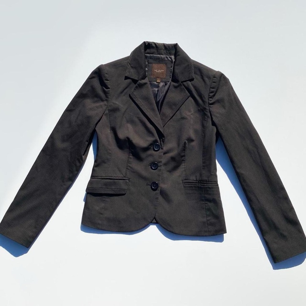 The Limited Collection Black Pinstripe Long Sleeve Blazer Women's Size 0, Medium